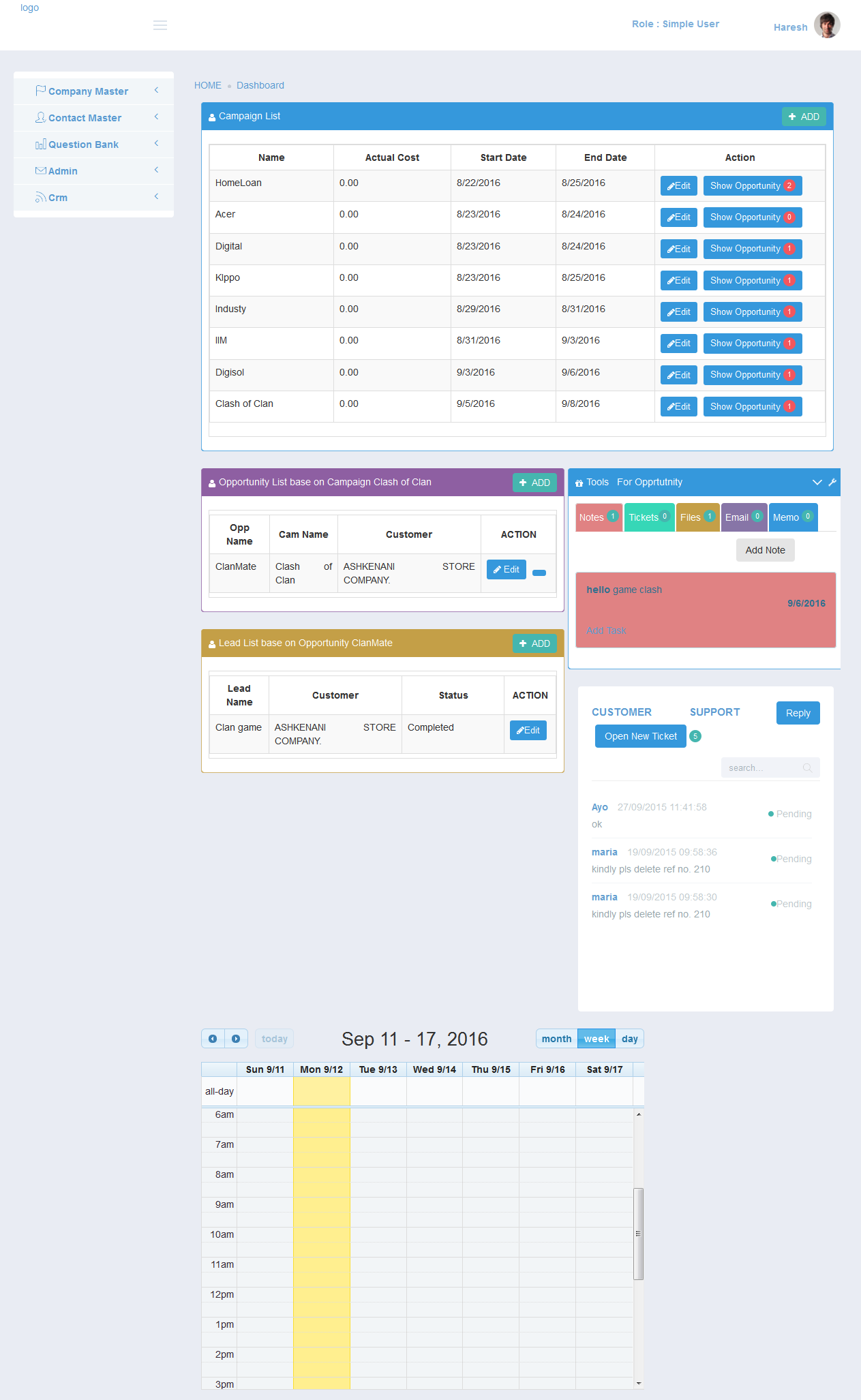 Kuwait POS CRM Dashboard